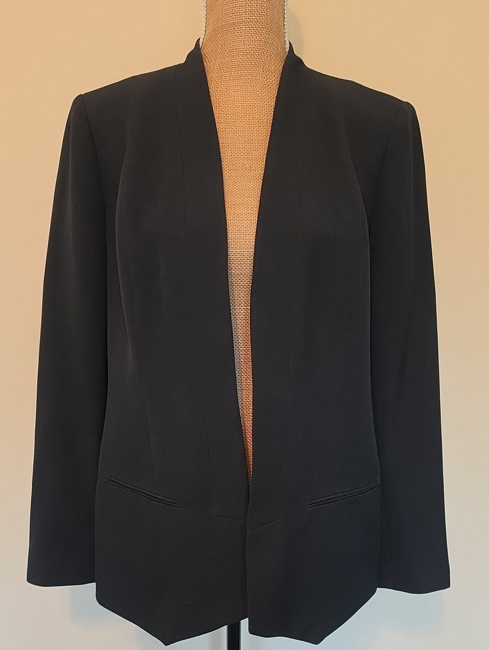 Kasper Black Open-Front Blazer Jacket